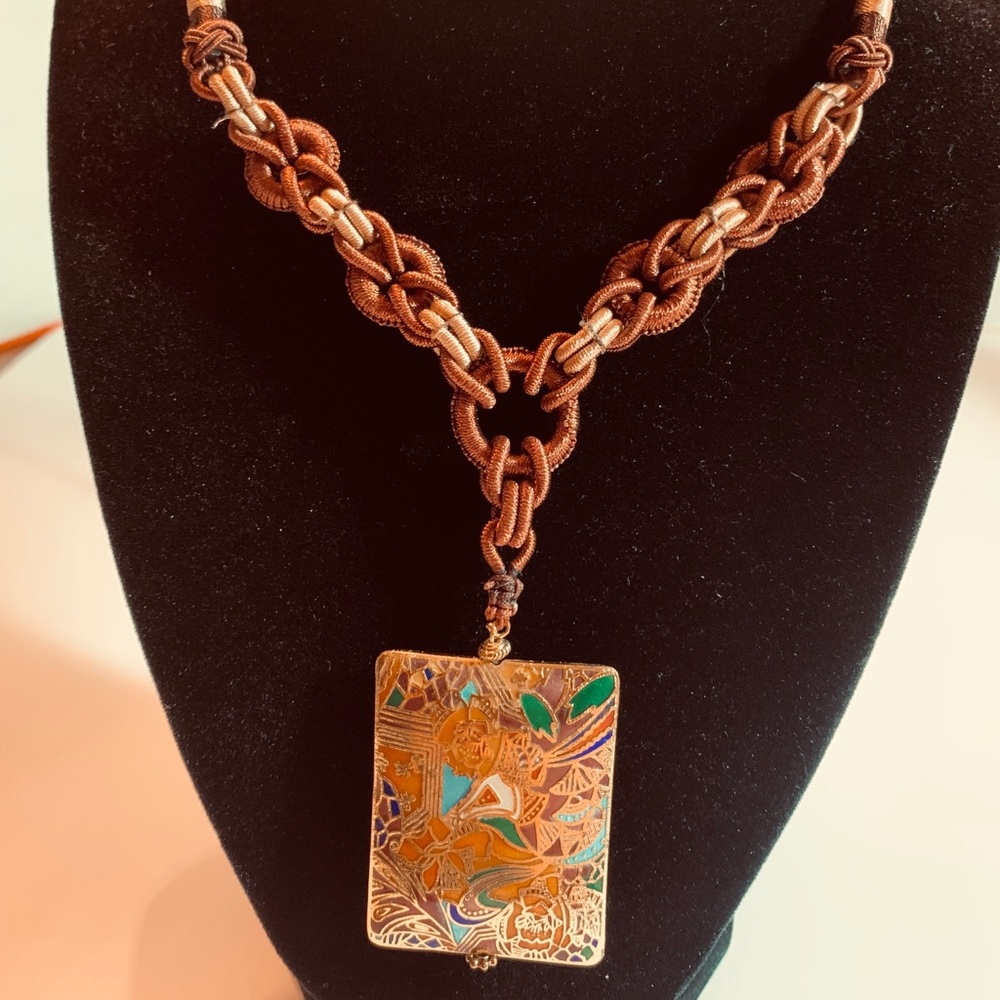 Cloisonné necklace & Earring set